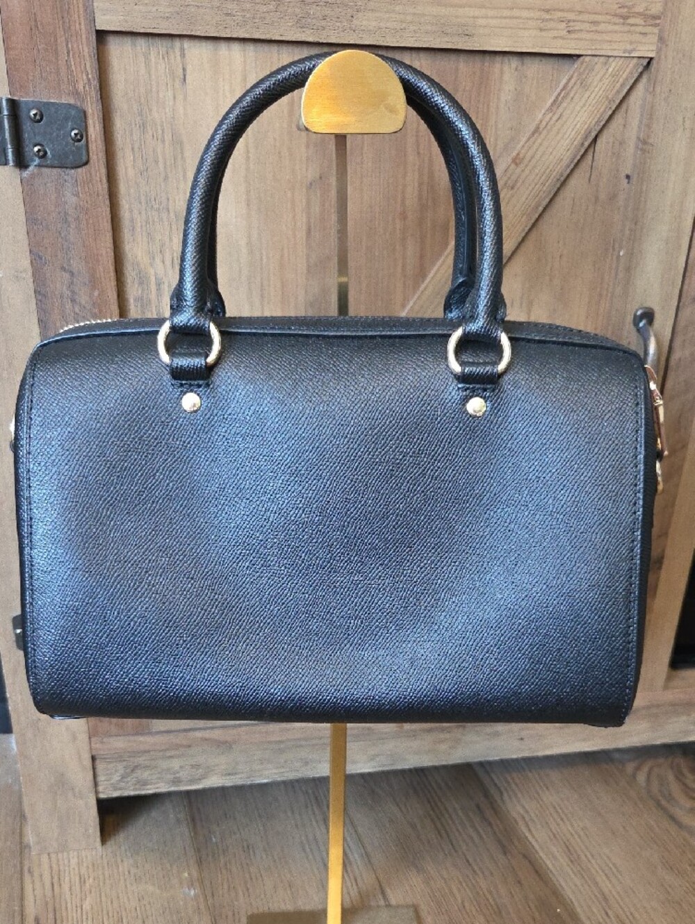 Coach Rowan Black Pebbled Leather Satchel with Gold Hardware NWOT! - Picture 2 of 9